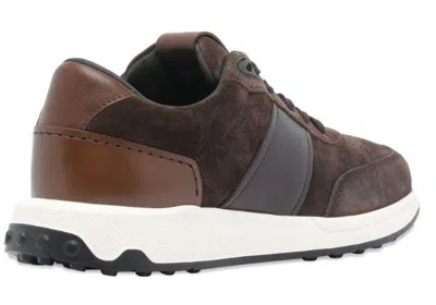 Tod's Suede And Leather Sneakers With Perforated Detailing In Multi
