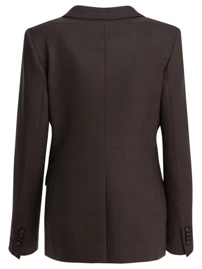 Tagliatore Tailored Jacket With Flap Pockets And Notch Lapel In Brown
