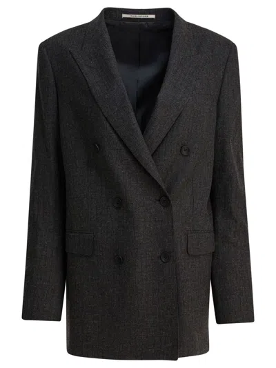 Tagliatore Tailored Jacket With Notched Lapels And Pockets In Gray