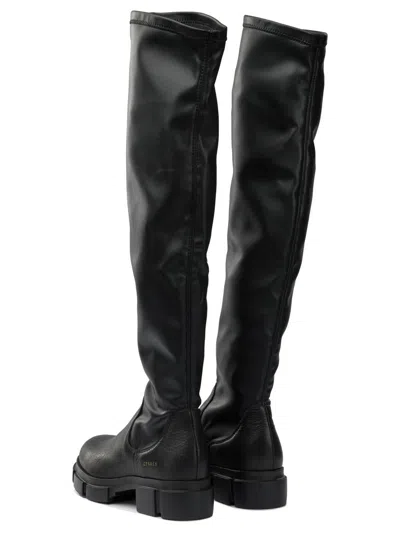Copenhagen Woman Boot Black Stretch Leather Slip-on Knee-high Boots In Black