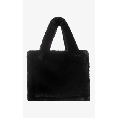Lamarque Jade Faux Fur Tote Bag In Black