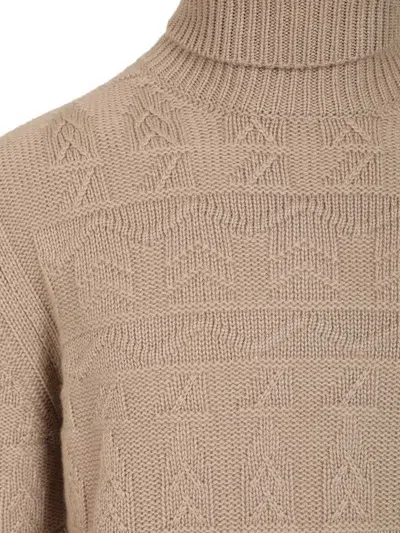 Mauro Ottaviani Collotalto Trecce 4 Fili Cashmere Knitwear Beige In Brown