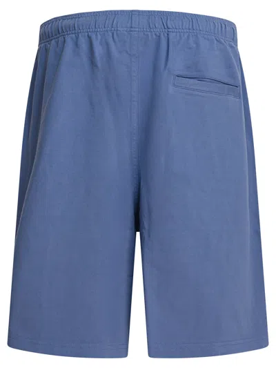 Stussy Cotton Jersey Shorts Blue In Blue
