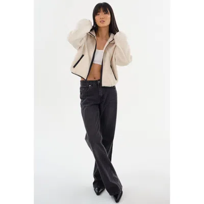 Lamarque Arlina Polar Fleece Zip-up Hoodie In Neutral