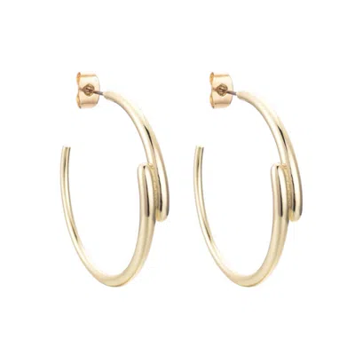 Adornia 14k Gold Plated Overlapping Hoop Earrings In Gold