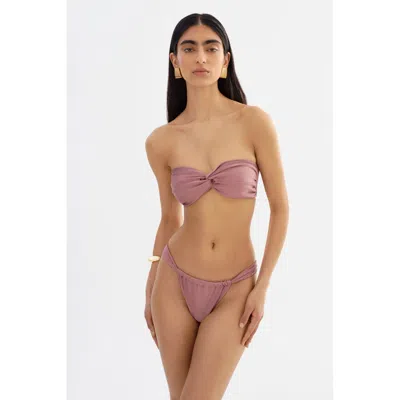 Lamarque Twist Front Bandeau Bikini Top In Black