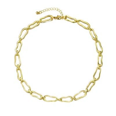 Adornia Gold Plated Organic Link Necklace In Gold