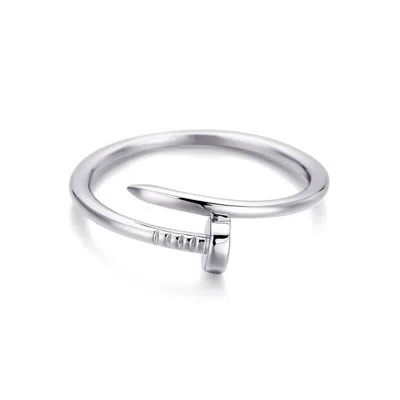 Adornia Silver Plated Nail Ring In Metallic
