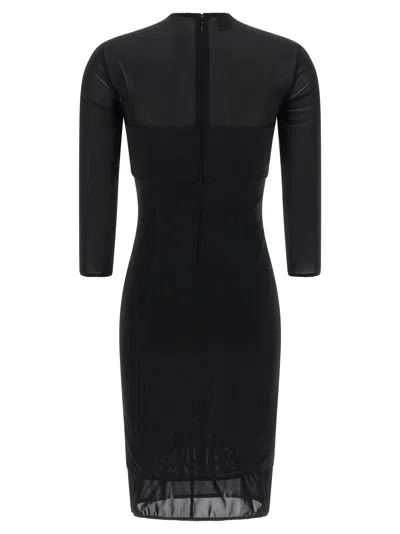 Pinko Dress Featuring Sheer Panel And 3/4 Sleeves In Burgundy