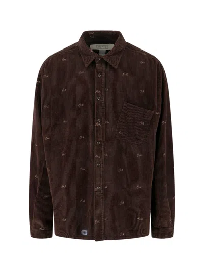 Erl Velvet Shirt In Brown