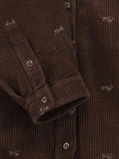 Erl Velvet Shirt In Brown