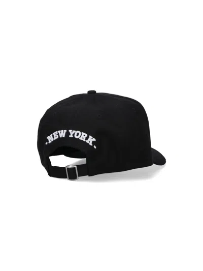 Dsquared2 Distressed Logo Embroidered Baseball Cap In Black