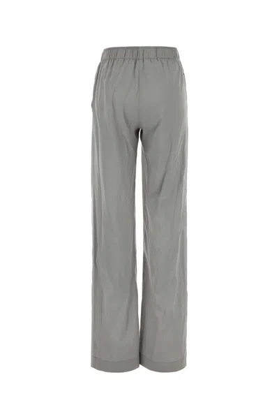 Ermanno Scervino Stretch Silk Palazzo Trousers With Side Stripe In Green
