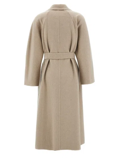 Max Mara Belted Coat In Brown
