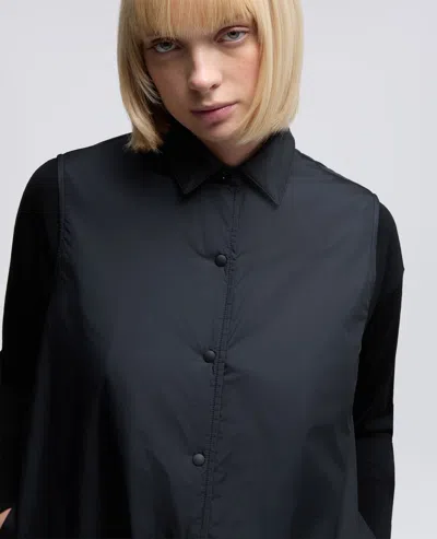 Aspesi Lapel Snap Button Vest In Blue