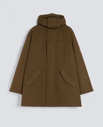 Aspesi Cotton Blend Canvas Baranov Parka In Green