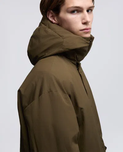 Aspesi Cotton Blend Canvas Baranov Parka In Green