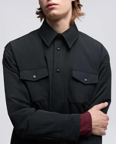 Aspesi Buttoned Flap-pocket Shirt Jacket In Black