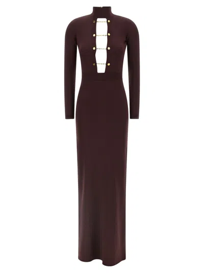 Elisabetta Franchi 'red Carpet' Dress In Burgundy