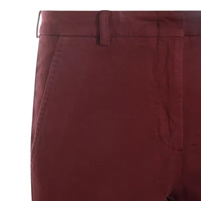 Incotex Relaxed Fit Trousers Featuring Pockets In Burgundy