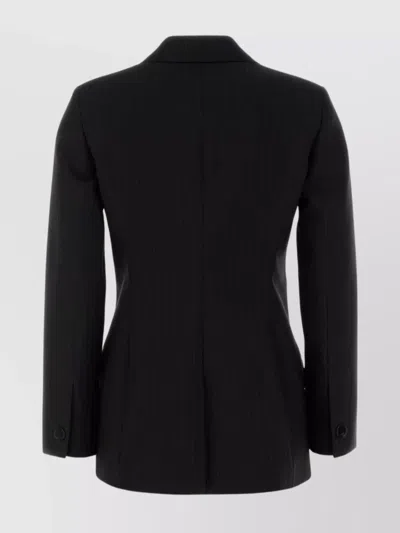 Gucci Embroidered Wool Blazer With Notched Lapels And Pockets In Black