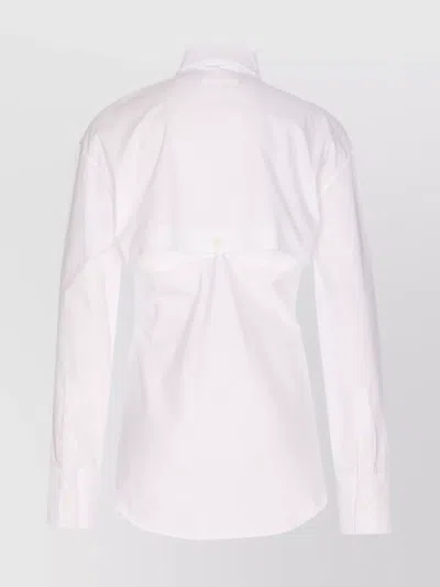 Jean Paul Gaultier Collared Long Sleeve Shirt With Unique Hem In White