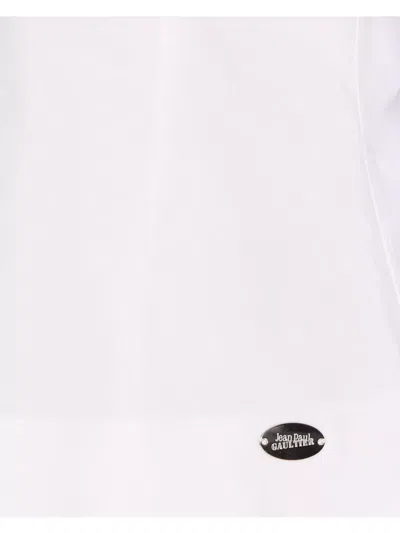 Jean Paul Gaultier Collared Long Sleeve Shirt With Unique Hem In White