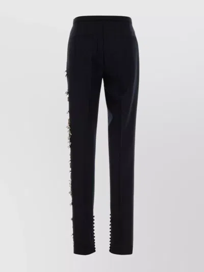 Dries Van Noten Pantalone Pandoris In Lana Blu Navy Donna In Black
