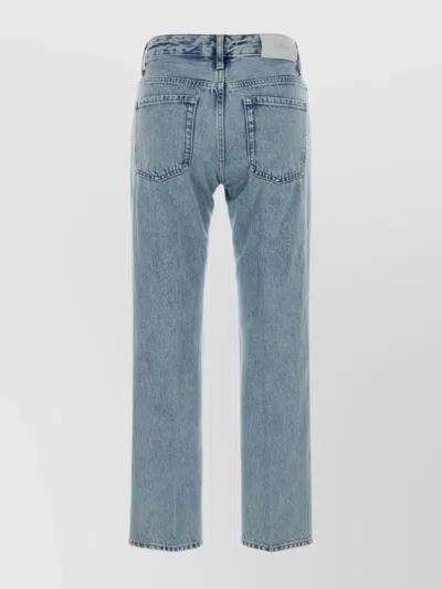 7 For All Mankind Faded Wash Five-pocket Denim Trousers In Blue