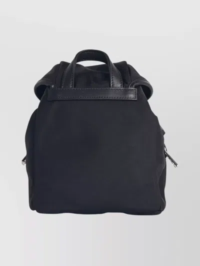 Moncler Versatile Polyester Backpack Adjustable Straps In Black