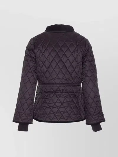 Barbour Quilted Jacket With Long Sleeves And Pockets In Brown