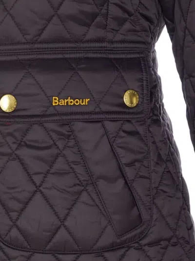 Barbour Quilted Jacket With Long Sleeves And Pockets In Brown