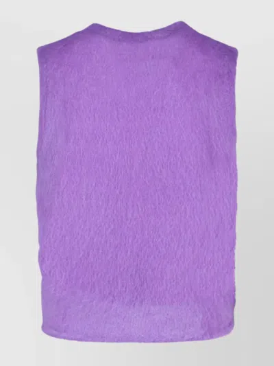 Erl Sleeveless Crewneck Top Argyle Pattern In Purple