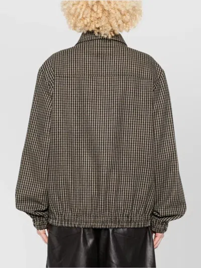 Apc Checkered Jacket With Collared Neck And Pockets In Brown