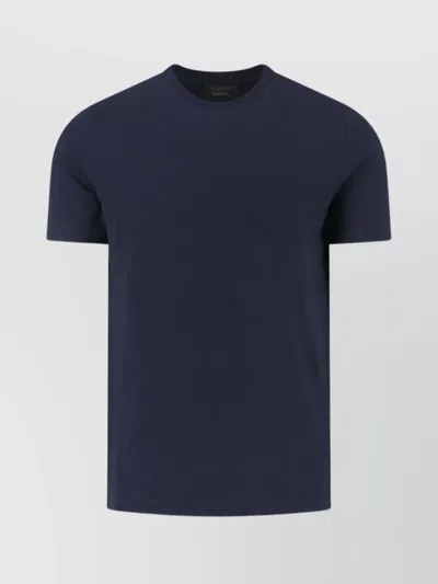 Zanone Crew Neck Short Sleeve Basic T-shirt In Blue