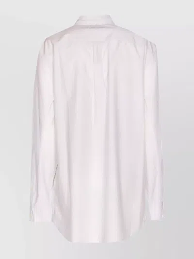 Jean Paul Gaultier Graphic Print Long Sleeve Collared Top In White