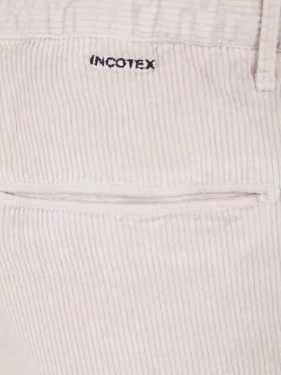Incotex Wool Trousers With Pleats And Pockets In Neutral