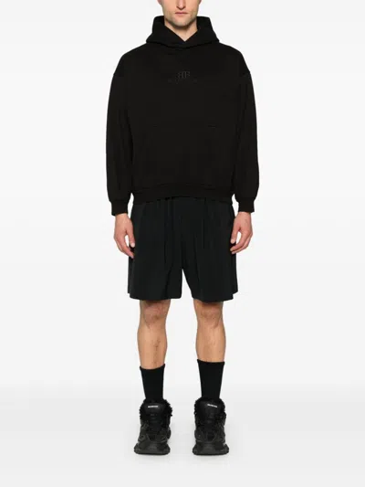 Balenciaga Men's Bb Embroidery Large Fit Hoodie In Black