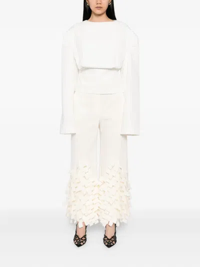 A.w.a.k.e. Rectangle Detail Pants In White