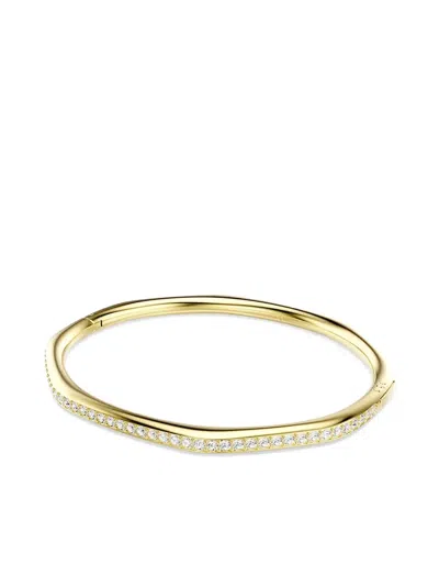 Swarovski Dextera Pave Crystal Geometric Bangle Bracelet In Gold