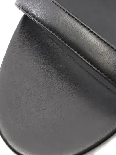 Pre-owned Chanel Camillia-embellished Flat Sandals In Black