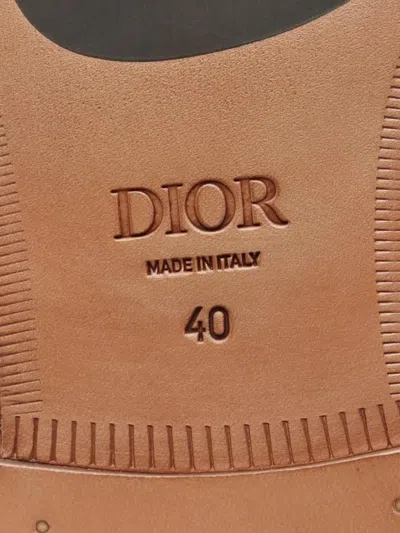 Pre-owned Dior Granville Leather Loafers In Brown