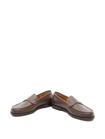 Pre-owned Dior Granville Leather Loafers In Brown