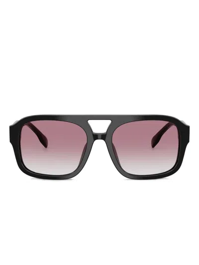 Tory Burch Double-bridge Square-frame Sunglasses In Black