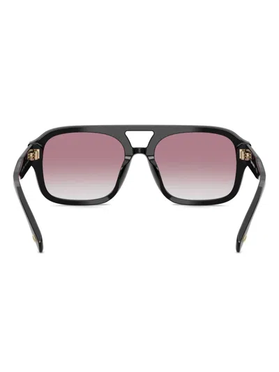Tory Burch Double-bridge Square-frame Sunglasses In Black
