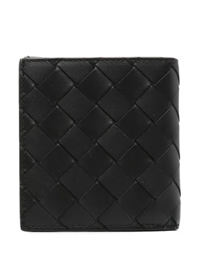 Bottega Veneta Men Leather Wallet In Black