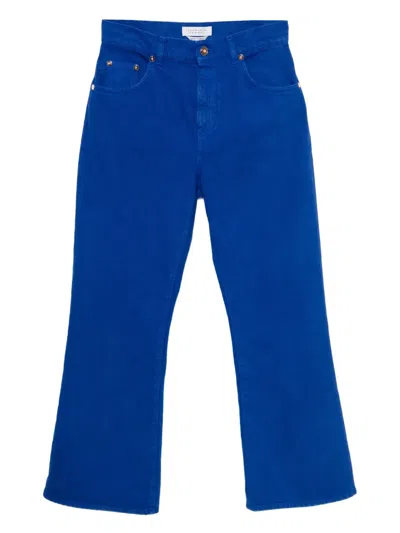 Gabriela Hearst Ezra Bootcut Cropped Jean In Cobalt Recycled Cotton Denim In Blue