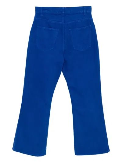 Gabriela Hearst Ezra Bootcut Cropped Jean In Cobalt Recycled Cotton Denim In Blue