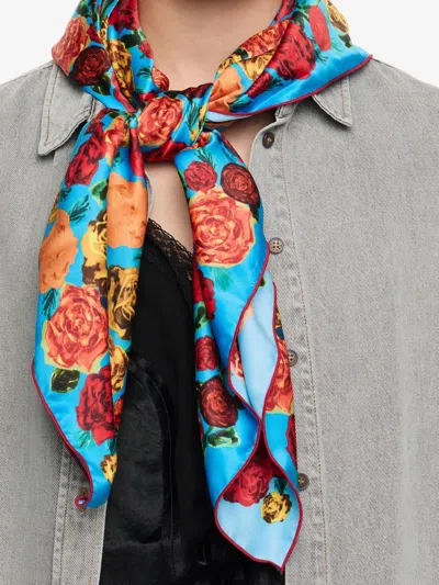Bimba Y Lola Rose-print Scarf In Multi