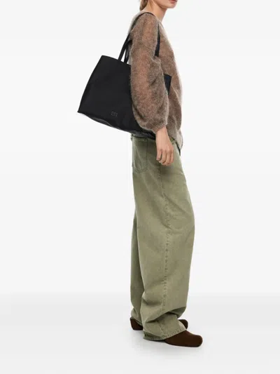 Bimba Y Lola Large Nylon Chihuahua Shopper Bag In Black